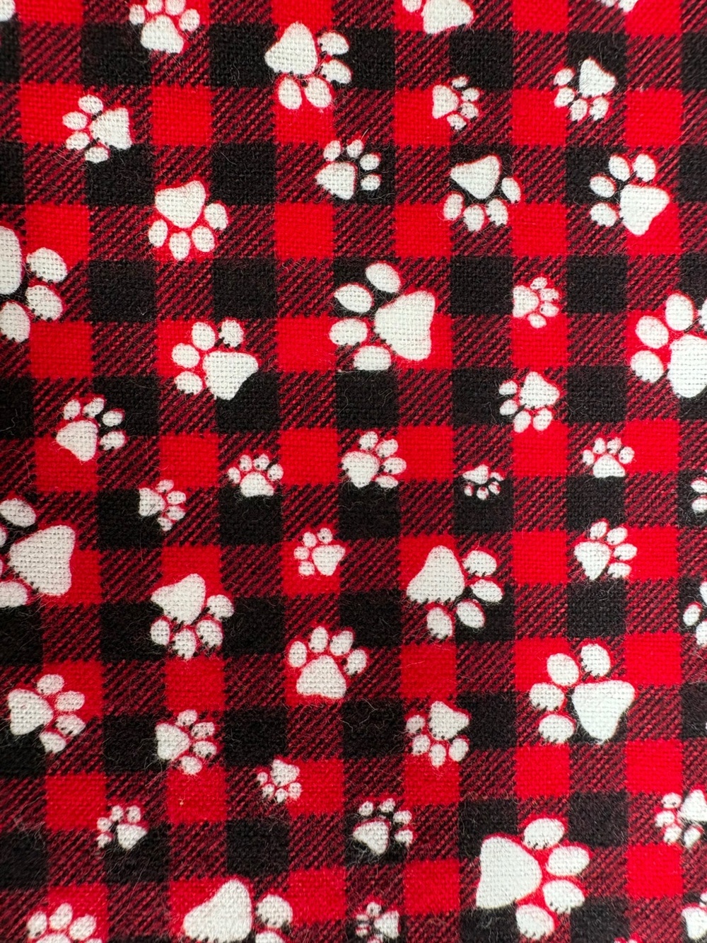 Joann Fabrics Super Snuggle Dog Paw Cotton Flannel Fabric 2 Yard Piece